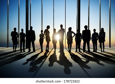 Silhouette of Business People Posing by Window - Shutterstock ID 178721822