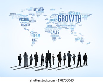 Vector Business Growth World Map Stock Vector (Royalty Free) 178535672