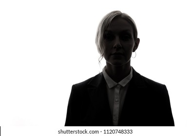 Silhouette Of Businesswoman.