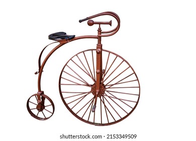 Silhouette Of Classic Vintage Bike Isolated On White Background.