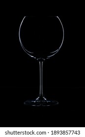 Silhouette Of Coktail Glass On Black Background