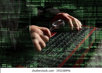 Silhouette of a computer hacker  hands with binary codes from monitor - Powered by Shutterstock - Get 15% off with code: PIKWIZARD15