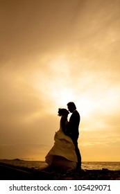 silhouette couple love and romantic