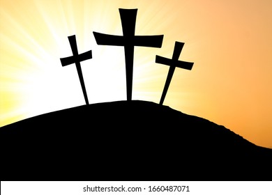 Similar Images, Stock Photos & Vectors Of Three Cross And Mountain 