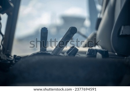 Silhouette dashboard of military transport aircraft
