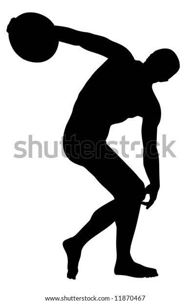 Silhouette Discobolus Famous Myron Greek Ancient Stock Photo (Edit Now ...