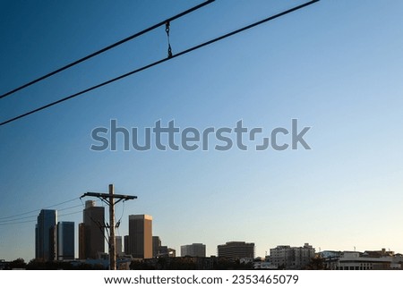 Silhouette of Downtown Los Angeles skyline 