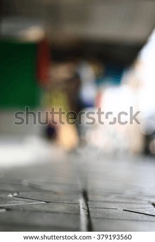 Silhouette edge Bokeh on the  sidewalk in-Thailand