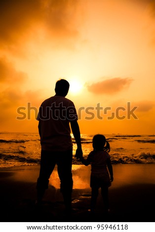 Similar – Image, Stock Photo Wanderlust. Child Girl