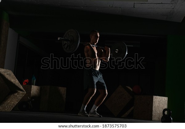 Silhouette Fit Strong Shirtless Athlete Doing Stock Photo Shutterstock