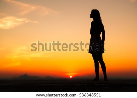 Similar – Image, Stock Photo Silhouette of a young attractive woman