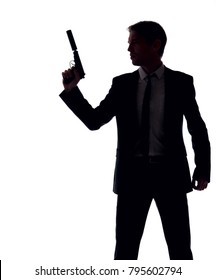 Silhouette Gangster Business Suit Gun Hand Stock Photo (Edit Now) 795602794