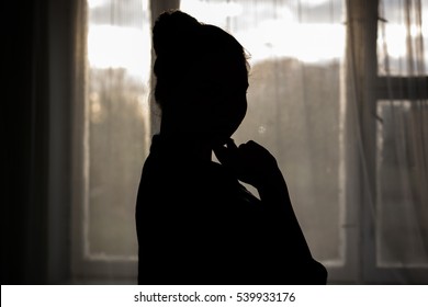 silhouette of girl - Shutterstock ID 539933176