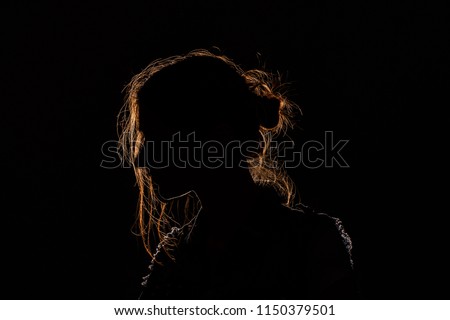 silhouette: the girl in profile