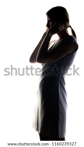 Similar – Close up front portrait of one young middle age athletic woman in sportswear in gym over dark background, standing in boxing stance with hands and fists, looking at camera