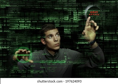 Silhouette of a hacker use  command of virus attack on graphic user interface - Powered by Shutterstock - Get 15% off with code: PIKWIZARD15