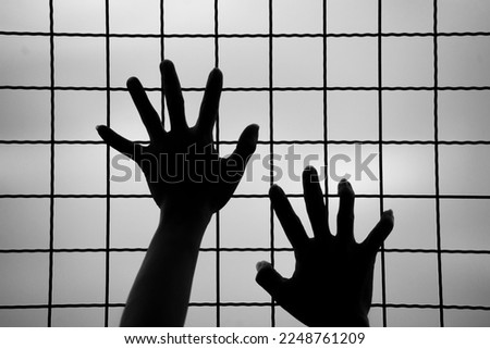 silhouette of hands on the background