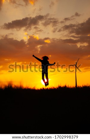 Similar – Image, Stock Photo Living wind power plant