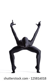 Silhouette Of A Human In Black Zentai Suit