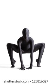 Silhouette Of A Human In Black Zentai Suit