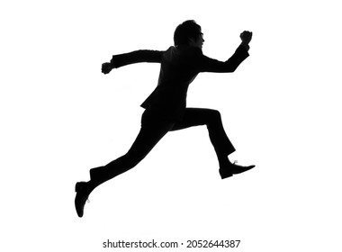 Silhouette of jumping young asian businessman. - Powered by Shutterstock