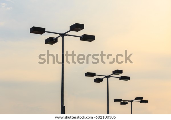 silhouette light\
pole