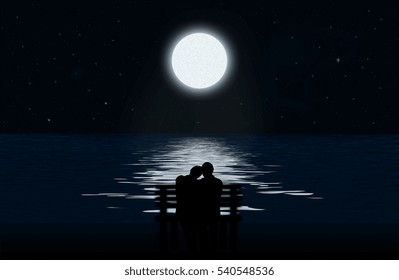 Couple Moon Images, Stock Photos & Vectors | Shutterstock