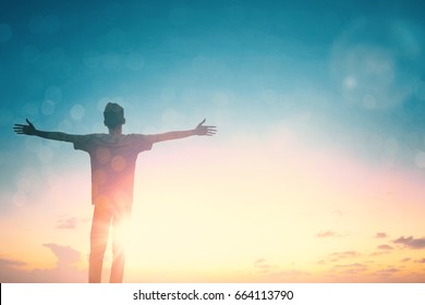 Happy Muslim Man Reborn Worship God Stock Photo (Edit Now) 544248571