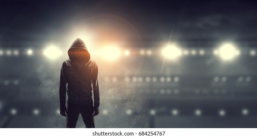 Silhouette Of Man In Hoody