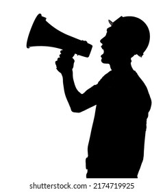 2,249 Man with megaphone silhouette Images, Stock Photos & Vectors ...