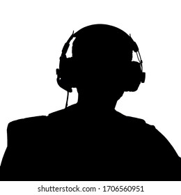 Silhouette Of A Man Wearing Spy Headphones