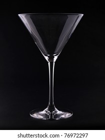 Silhouette Of Martini Glass On Black Background