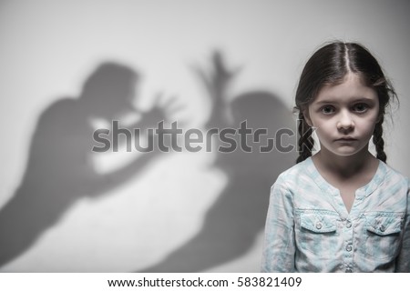 Silhouette of parents expressing quarrel
