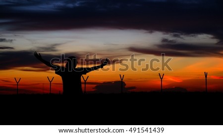 Similar – Image, Stock Photo Living wind power plant