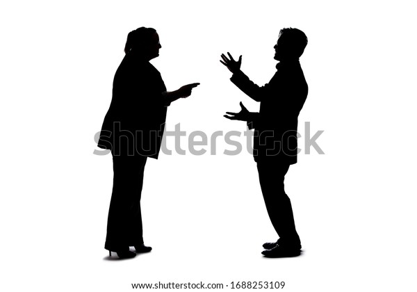 Silhouette People Talking Each Other Socializing Stock Photo 1688253109 ...