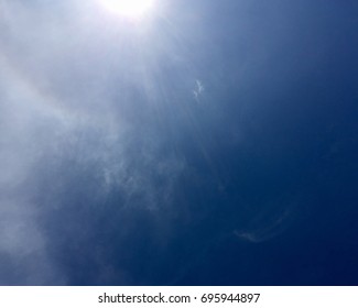 Silhouette picture of diffuse clouds on the blue sky