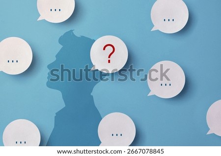 Silhouette with Question Marks Ideas and Thoughts