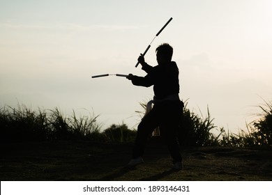 Silhouette of a samurai fighter  - Powered by Shutterstock