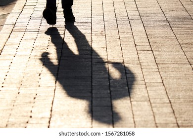 Silhouette Shadow Man Walking Street Dramatic Stock Photo 1567281058 ...