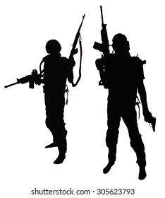 Silhouette Soldiers Weapon World War 3 Stock Photo 305623793 | Shutterstock