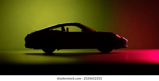 Silhouette of a sports car in studio light - Powered by Shutterstock