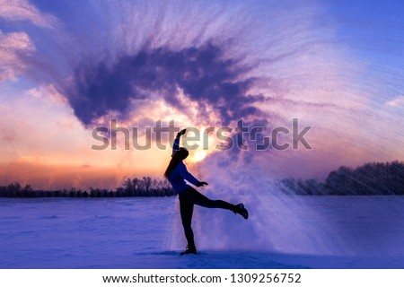 Similar – Image, Stock Photo SnowStand Snowfall