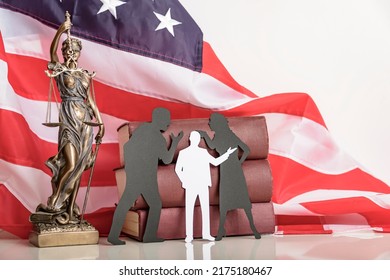Silhouette Symbol. Child Custody. Family Law Proceedings. Divorce Mediation, Legal Separation.