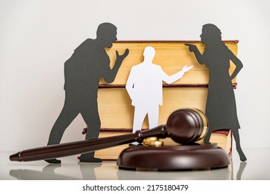 Silhouette Symbol. Child Custody. Family Law Proceedings. Divorce Mediation, Legal Separation.