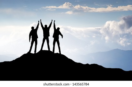 Silhouette of a team. Sport and active life concept - Shutterstock ID 143565784