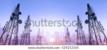 Similar – Image, Stock Photo TV antenna and panoramic view over the historic city center of Granada in Andalusia at sunset