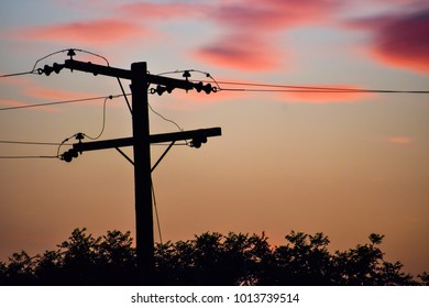 Silhouette Telephone Pole Sunset Stock Photo (Edit Now) 1013739514