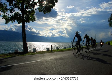 Silhouette Of Tour De Singkarak Drivers, West Sumatra Indonesia, June 1, 2009