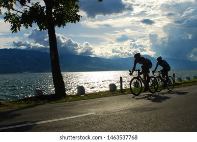 Silhouette Of Tour De Singkarak Drivers, West Sumatra Indonesia, June 1, 2009