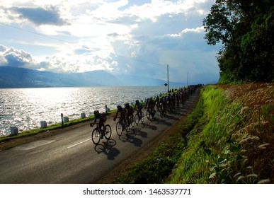 Silhouette Of Tour De Singkarak Drivers, West Sumatra Indonesia, June 1, 2009